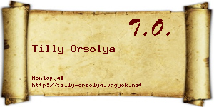 Tilly Orsolya névjegykártya